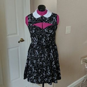 Hell Bunny Music Note Retro Dress